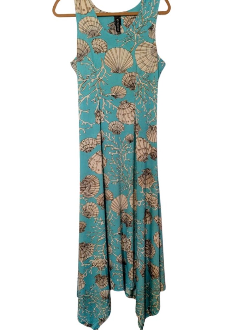 MT Collection ocean blue shell maxi dress NWOT‎ Size L